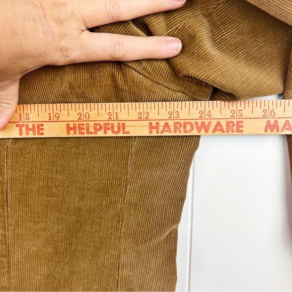LL Bean Blazer Mens 40R Camel Corduroy Flannel Plaid Lined Button Up Jacket - Picture 6 of 13